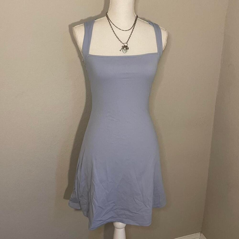 qinsen Baby blue mini athletic dress square neckline sz 4